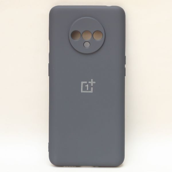 Grey Original Camera Silicone case for Oneplus 7T - The Hatke