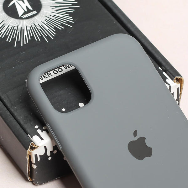 Grey Original Silicone case for Apple Iphone 12 Mini - The Hatke