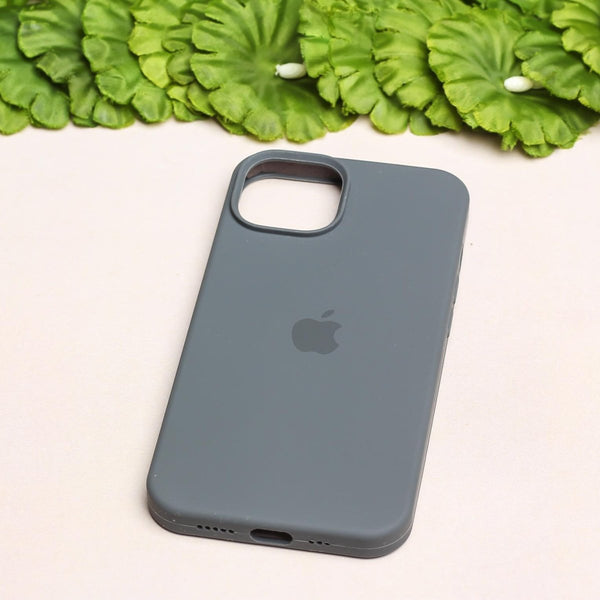 Grey Original Silicone case for Apple Iphone 15 Plus - The Hatke