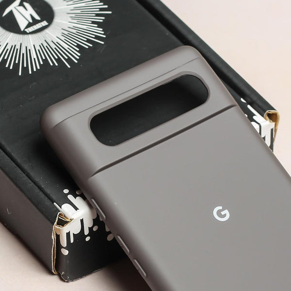 Grey Original Silicone case for Google Pixel 7 - The Hatke