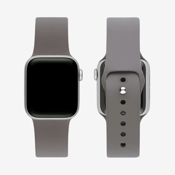 Grey Plain Silicone Strap For Apple Watch Series 1 (38mm/40mm/41mm) - The Hatke
