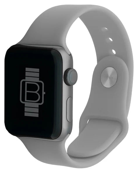Grey Plain Silicone Strap For Apple Watch Series 1 (38mm/40mm/41mm) - The Hatke