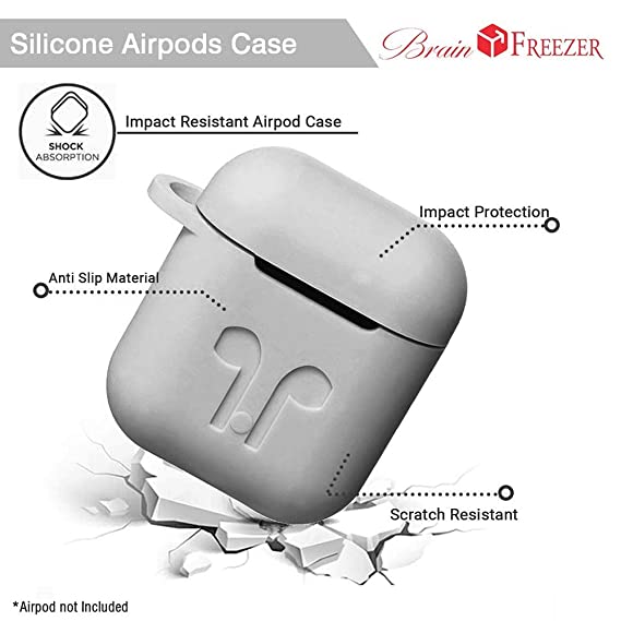 Grey Silicone Case For Apple Airpods 1/2 - The Hatke