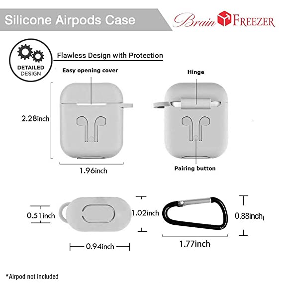 Grey Silicone Case For Apple Airpods 1/2 - The Hatke