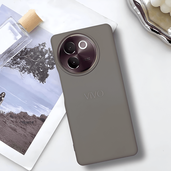 Grey Silicone Case for Vivo V30E - The Hatke
