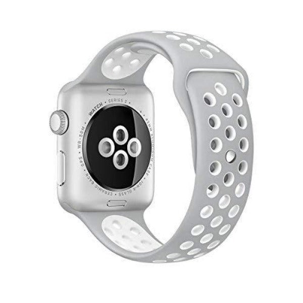 Grey White Dotted Silicone Strap For Apple Watch Series 1 (38mm/40mm/41mm) - The Hatke
