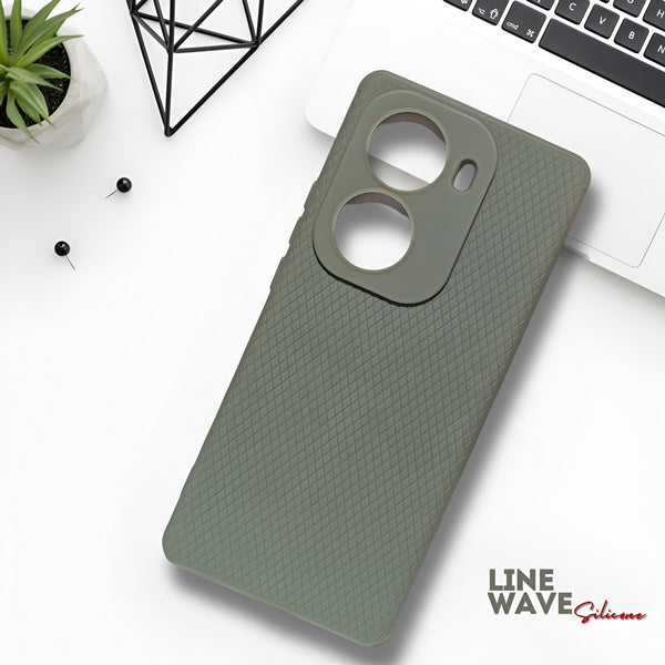 Grey Line Wave Silicone Case for Oppo Reno 11