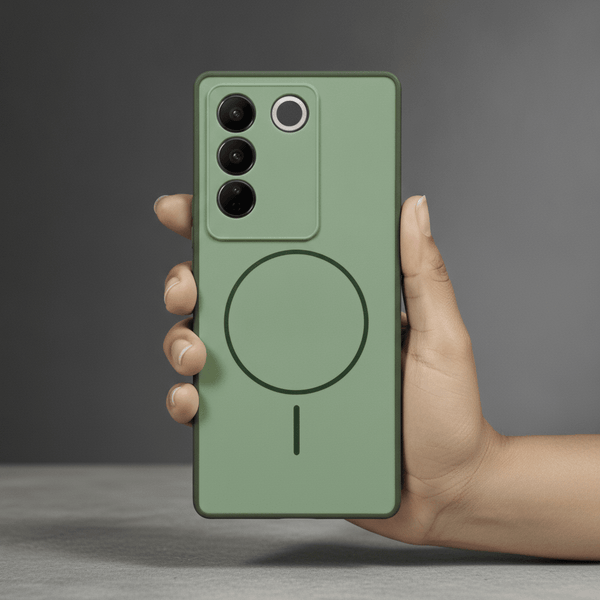 GripMate Green Silicone case for Vivo V27 - The Hatke