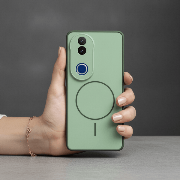 GripMate Green Silicone case for Vivo V50 - The Hatke