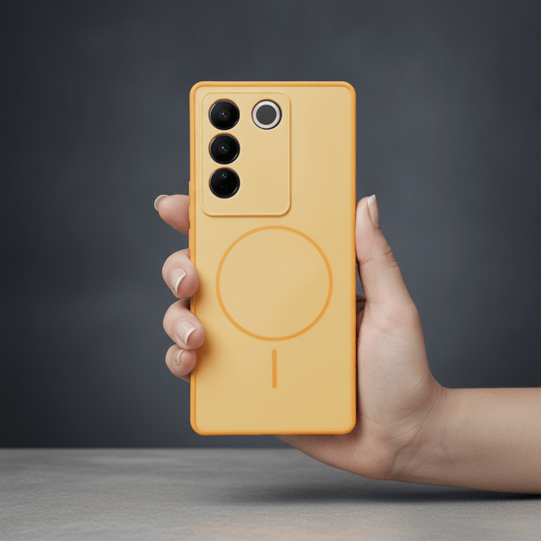 GripMate Orange Silicone case for Vivo V27 - The Hatke