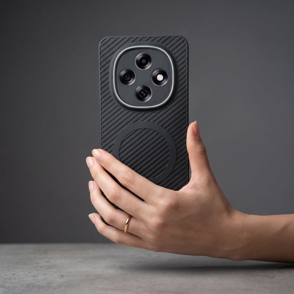 Gripon Black (Grey RING) Silicone Case for Oppo F31 Pro - The Hatke