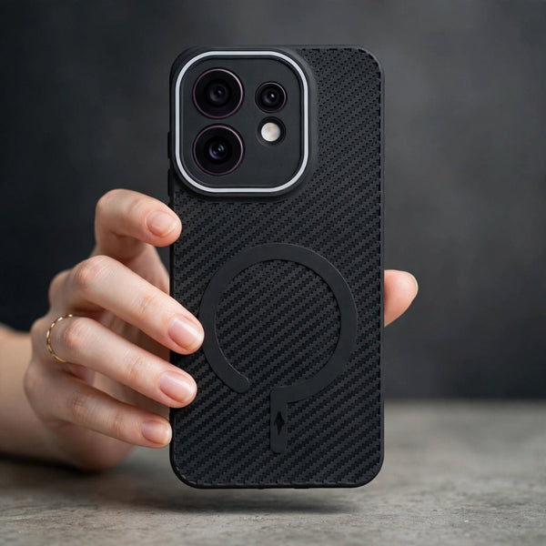 Gripon Black (GREY RING) Silicone Case for Oppo Reno 16 - The Hatke