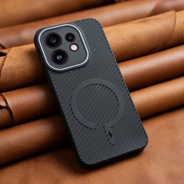 Gripon Black (GREY RING) Silicone Case for Oppo Reno 16 - The Hatke