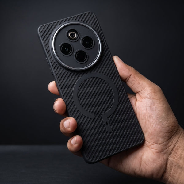 Gripon Black (Grey RING) Silicone Case for Vivo T4 - The Hatke