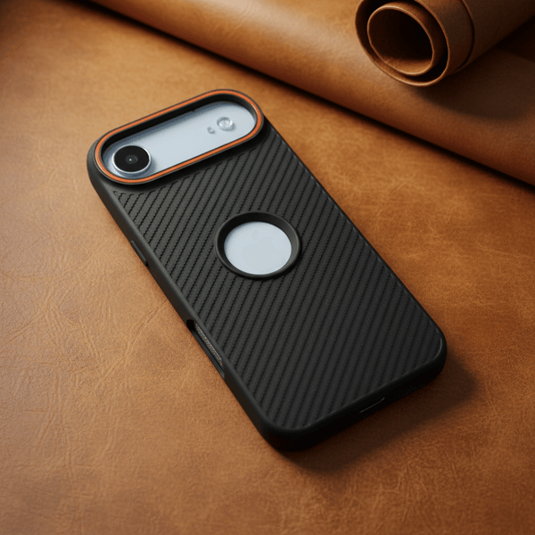 Gripon Black (ORANGE RING) Silicone Case for Apple iphone Air - The Hatke