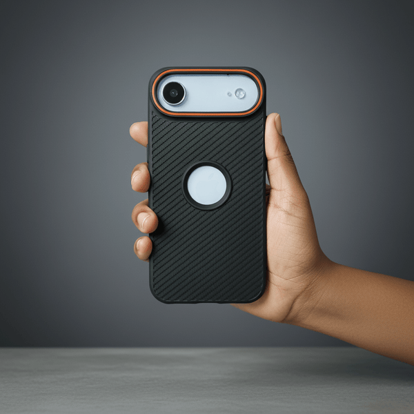 Gripon Black (ORANGE RING) Silicone Case for Apple iphone Air - The Hatke