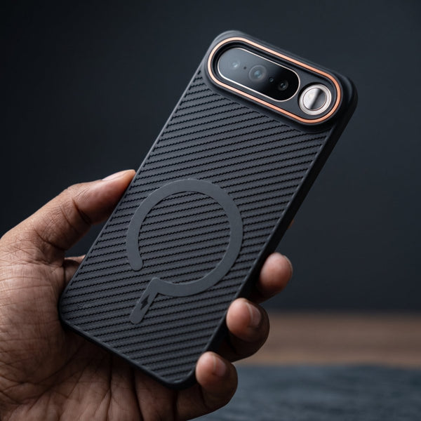 Gripon Black (ORANGE RING) Silicone Case for Realme 16 - The Hatke