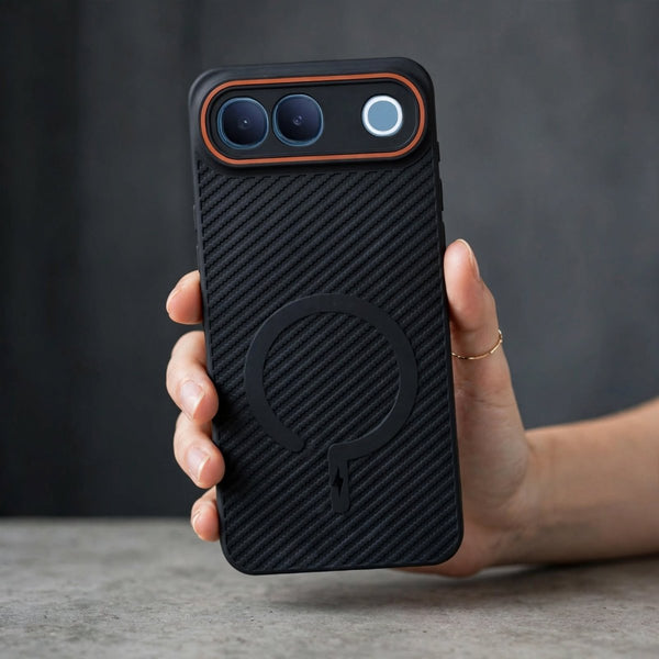 Gripon Black (ORANGE RING)Silicone Case for Vivo S2 - The Hatke