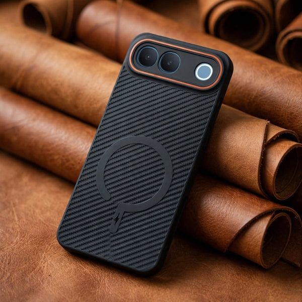Gripon Black (ORANGE RING)Silicone Case for Vivo S2 - The Hatke