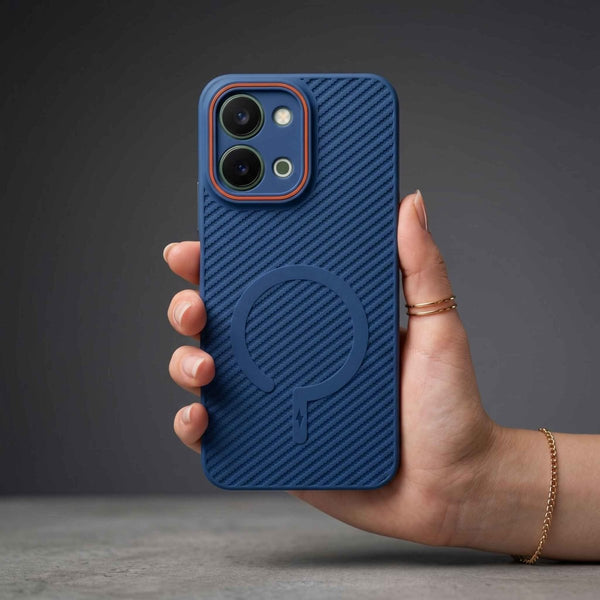 Gripon Dark Blue Silicone Case for iQOO Z11X - The Hatke
