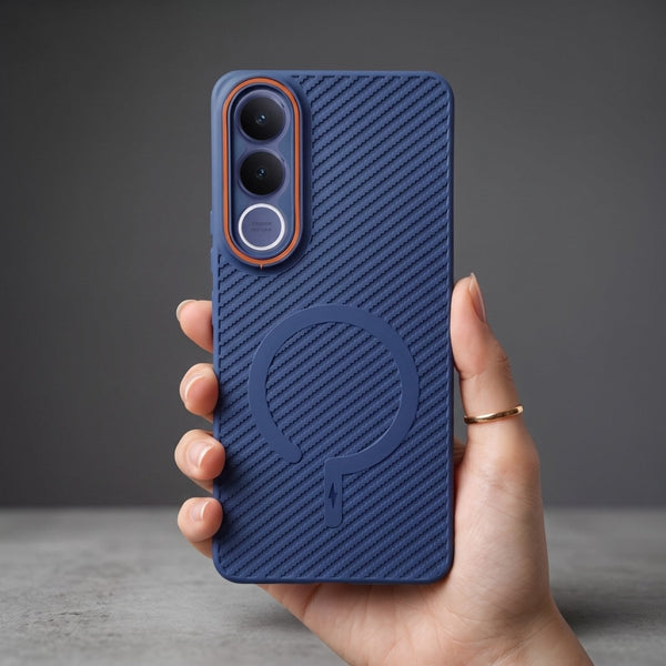 Gripon Dark Blue Silicone Case for Vivo V70 FE - The Hatke
