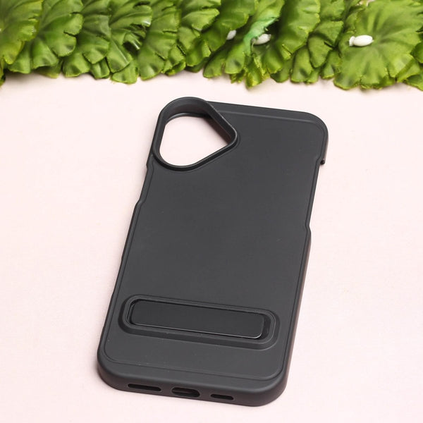 GripStand Black Silicone case for Apple iphone 16 - The Hatke