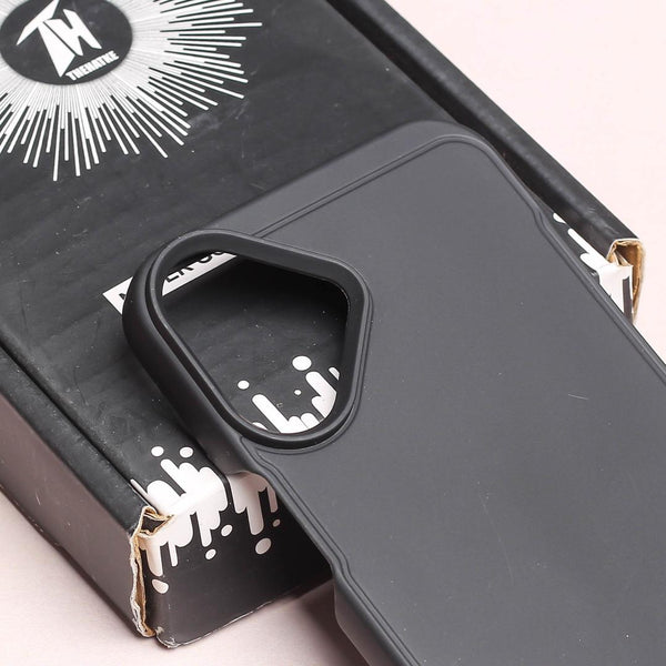 GripStand Black Silicone case for Apple iphone 16 Plus - The Hatke