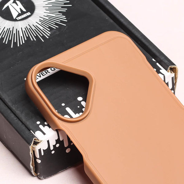 GripStand Brown Silicone case for Apple iphone 16 - The Hatke