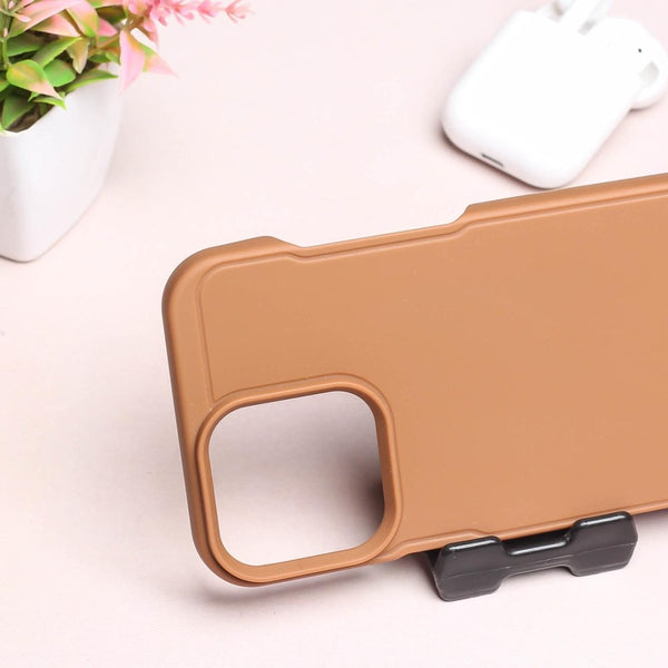 GripStand Brown Silicone case for Apple iphone 16 Pro Max - The Hatke