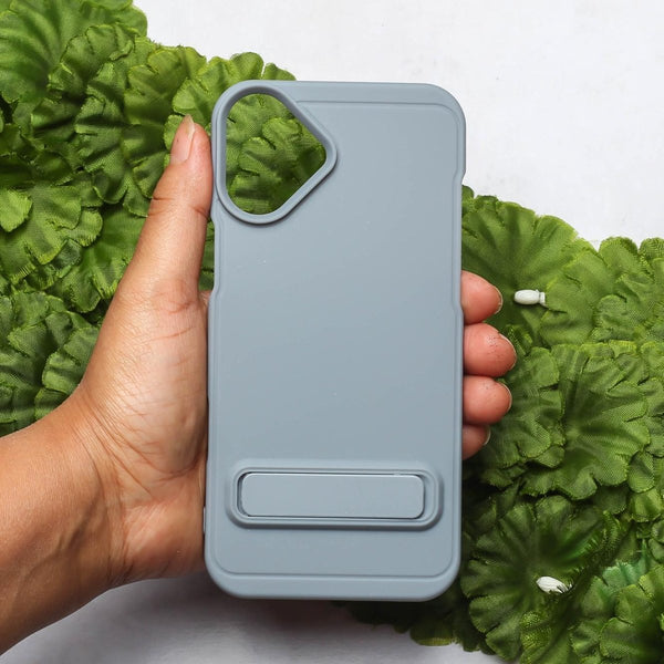 GripStand Cloud blue Silicone case for Apple iphone 16 - The Hatke