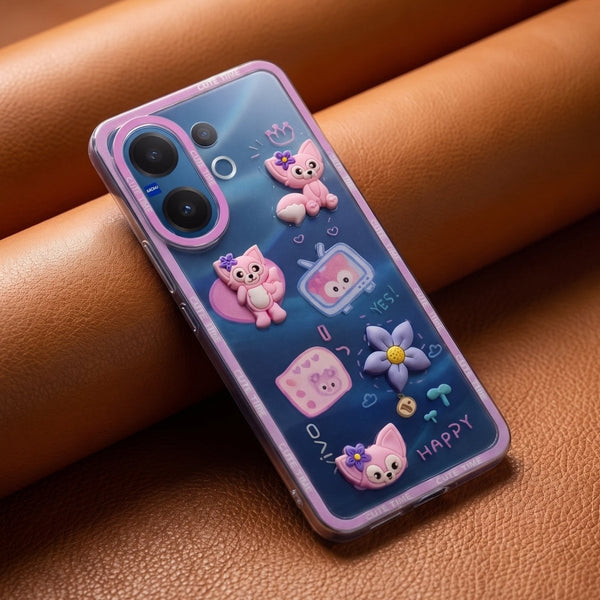 Happy Cute Time Silicone Case for Vivo V60e - The Hatke