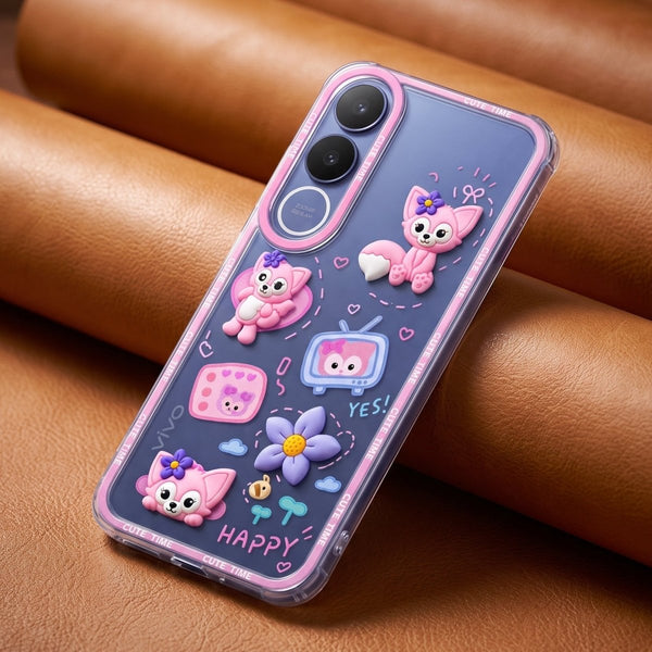 Happy Cute Time Silicone Case for Vivo V70 Fe - The Hatke