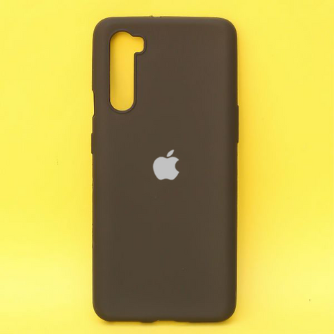 Black Silicone With Apple Logo Case for Oneplus NORD