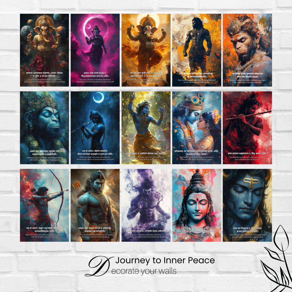 Hindu God Posters Mega Combo (Design 1) – Set of 15 Wall Posters – The ...