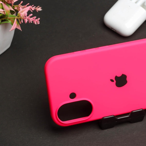 Hot Pink Original Silicone case for Apple iphone 16 Plus - The Hatke
