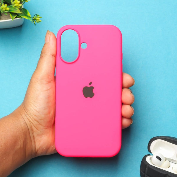 Hot Pink Original Silicone case for Apple iphone 16 Plus - The Hatke