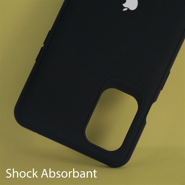Black Silicone With Apple Logo Case for Oneplus Nord 2