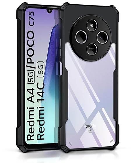 Hybrid Shockproof protective transparent Silicone Case for Redmi 14C - The Hatke