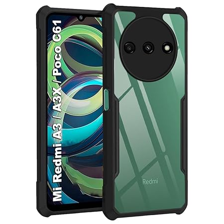 Hybrid Shockproof protective transparent Silicone Case for Redmi A3 - The Hatke