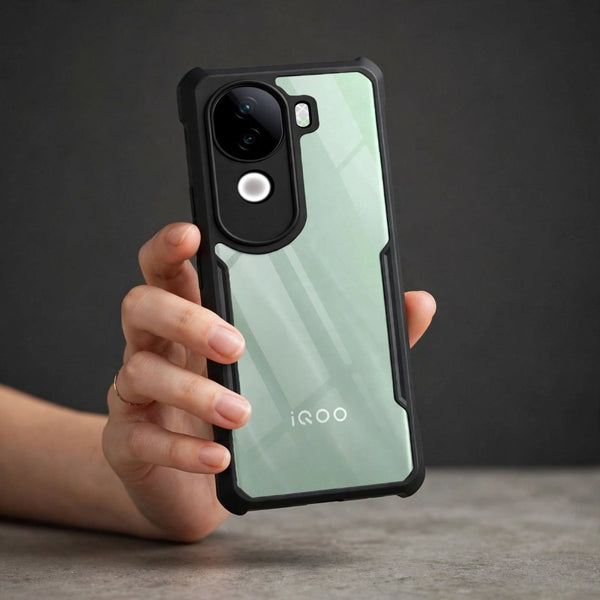 Hybrid Shockproof Transparent Silicone Case for IQOO Z9s - The Hatke