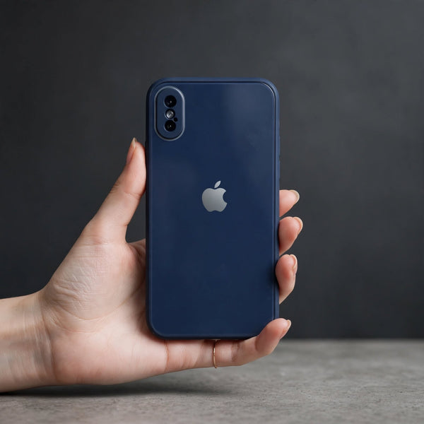 Dark Blue Camera Safe mirror case for Apple Iphone X/Xs