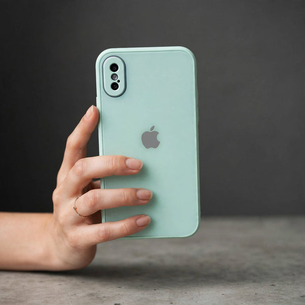 Sea Green Camera Safe mirror case for Apple Iphone X/Xs