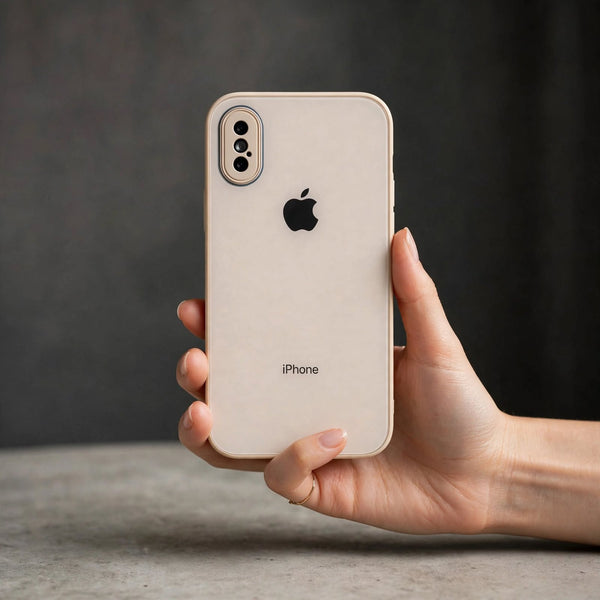 Peach Camera Safe mirror case for Apple Iphone X/Xs
