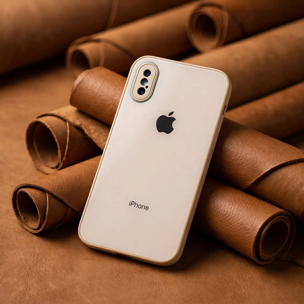 Peach Camera Safe mirror case for Apple Iphone X/Xs