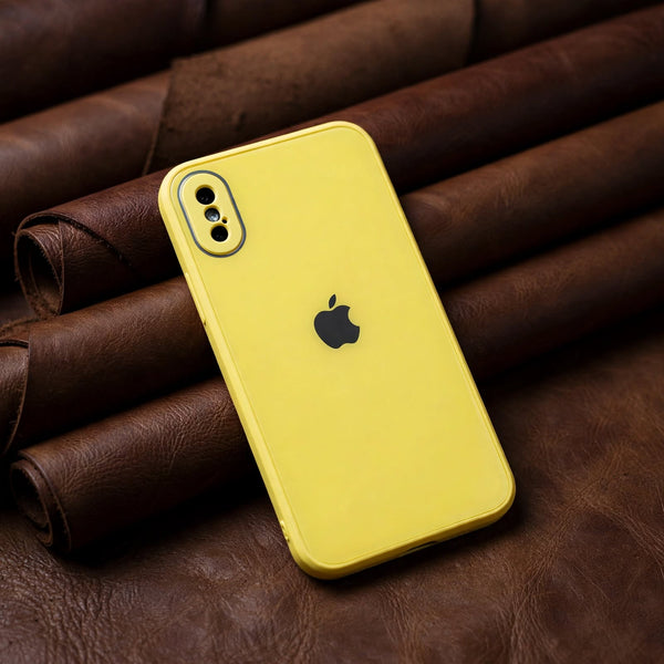 Yellow Camera Safe mirror case for Apple Iphone X/Xs