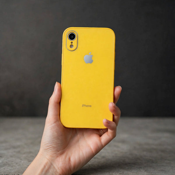 Yellow Camera Safe mirror case for Apple Iphone XR