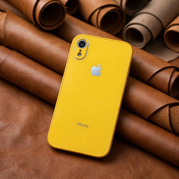 Yellow Camera Safe mirror case for Apple Iphone XR