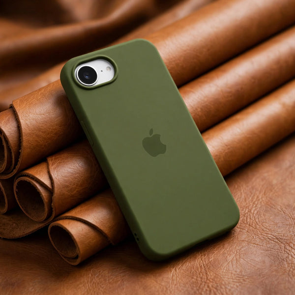 Olive Green Original Silicone case for Apple iphone 16e
