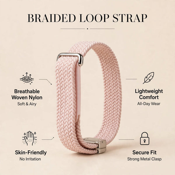 Peach Nylon Strap For Google Fitbit Air