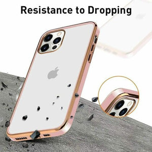 Rose Gold Electroplated Transparent Case for Apple iphone 12 Pro